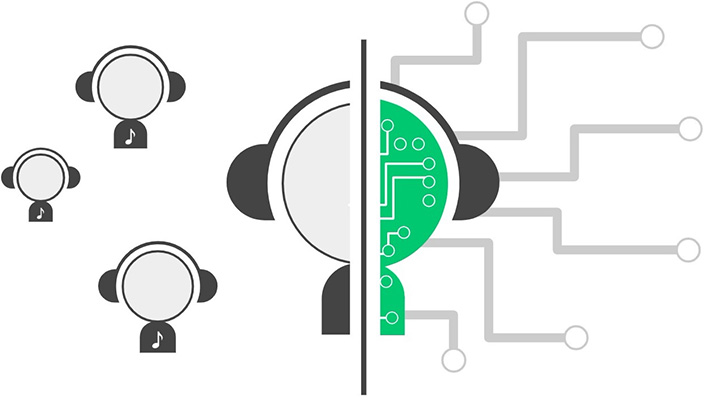 Audio branding experts analyzing content with the help of AI